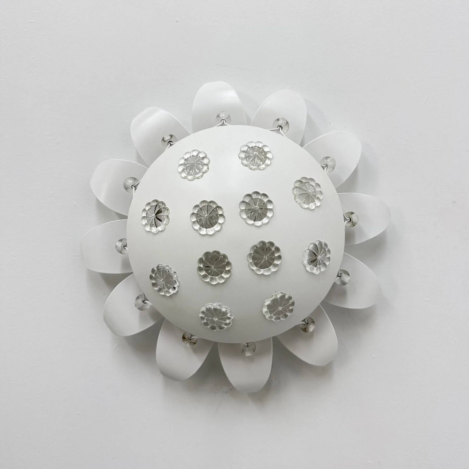 Emil Stejnar wall lamp with flower crystals, 1950s Vienna