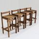 Tabourets de bar vintage en bois 1960, set de 4