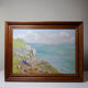 Large marine landscape with cliffs, oil on panel framed, paul ruben (1882-1955)
