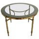 Circular bronze-gilded coffee tables Hollywood Regency Maison Charles