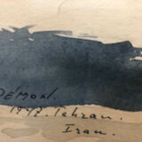 Pair of Iran watercolors signed and dated 47