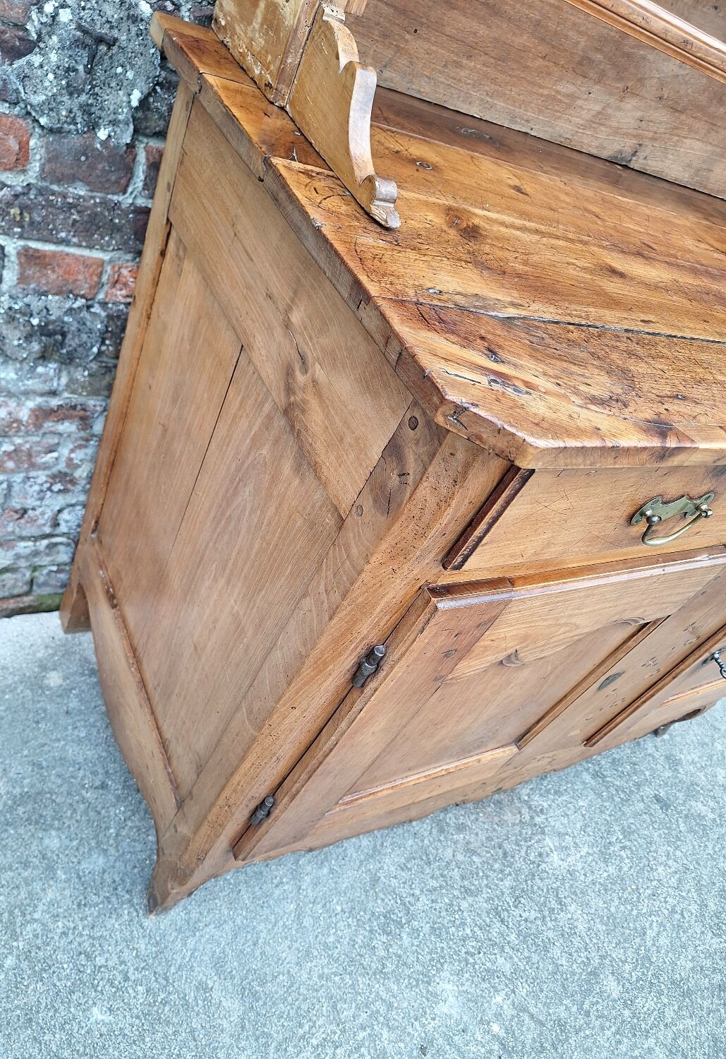 Antique sideboard, solid wood farmhouse furniture.