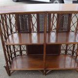 Bar en rotin et ses tabourets