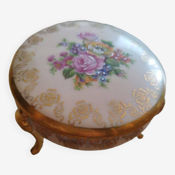 Old Limoges porcelain jewelry box