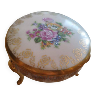 Old Limoges porcelain jewelry box