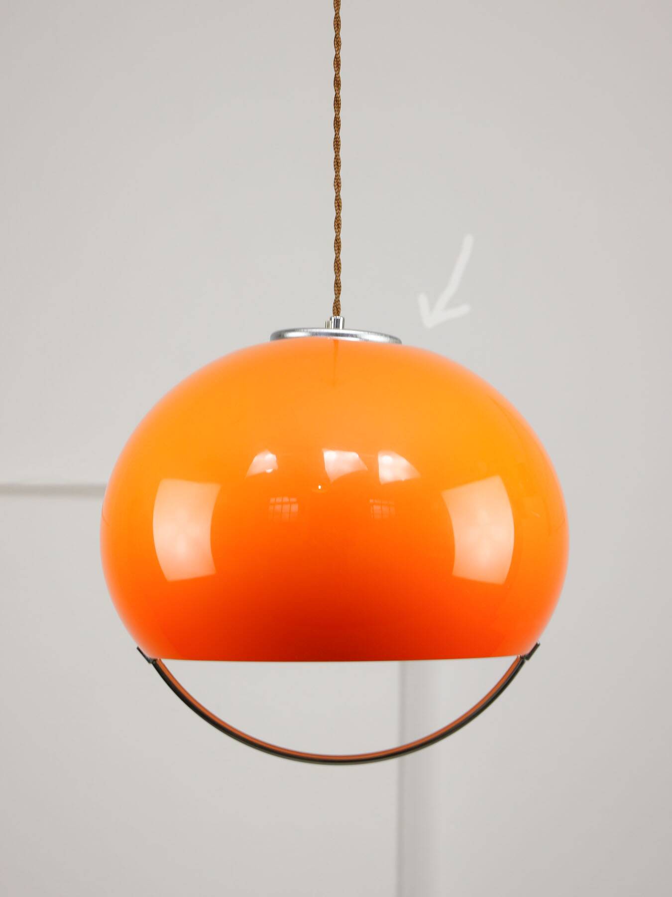 Space Age Orange Jolly Pendant Lamp from Guzzini, 1960s