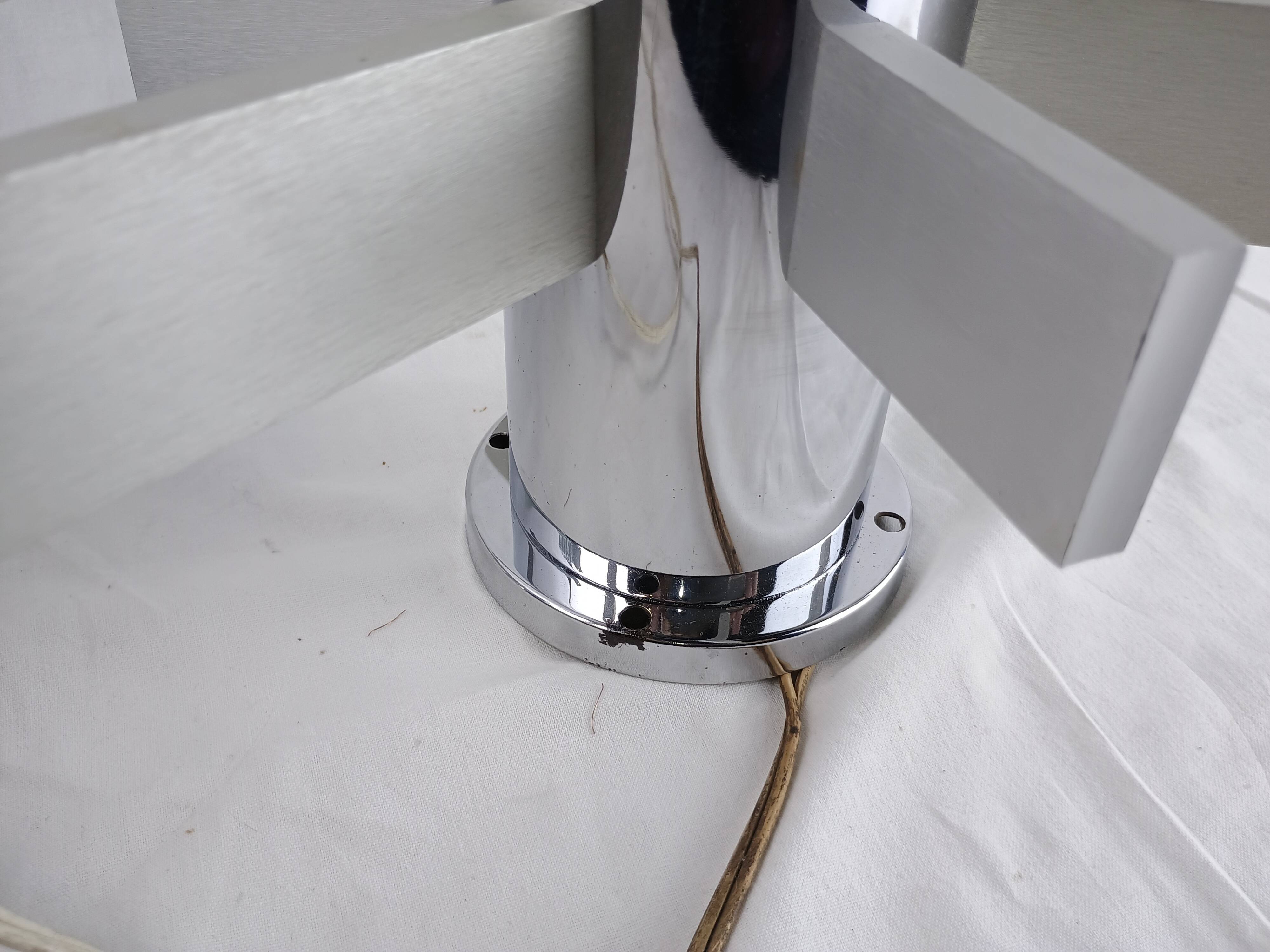 Pair of vintage Italian chrome and glass wall lights, 1960s Sciolari.