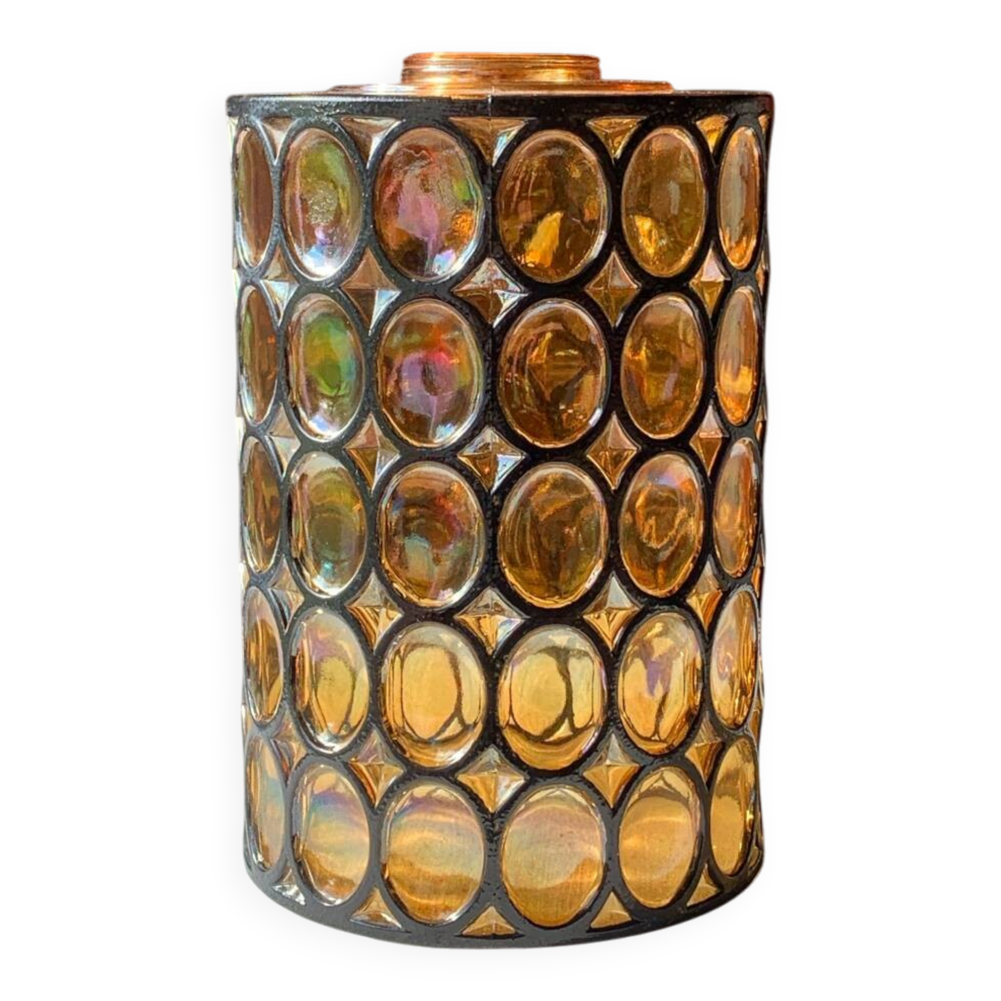 Limburg 1970s amber cloisonné glass ceiling light