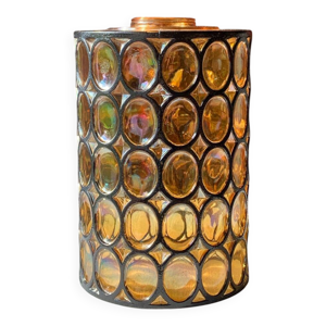 Plafonnier verre ambré