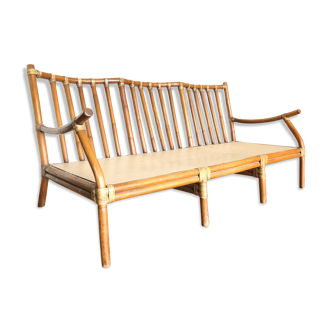 Banquette rotin vintage