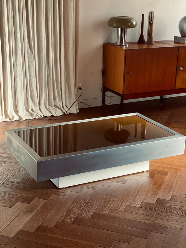 Table basse attribuée à Willy Rizzo – Italie, années 70