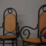 Chairs in bent beech and vienna straw, 1980
