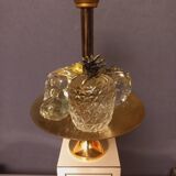 Large designer lamp in brass and ivory lacquer
