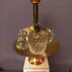 Large designer lamp in brass and ivory lacquer