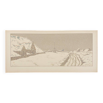 Lithographie par Henri Rivière La Neige