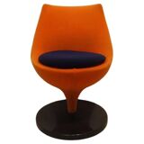 Pierre Guariche armchair "in orange fabric by Meurop Belgium 1960 Vintage