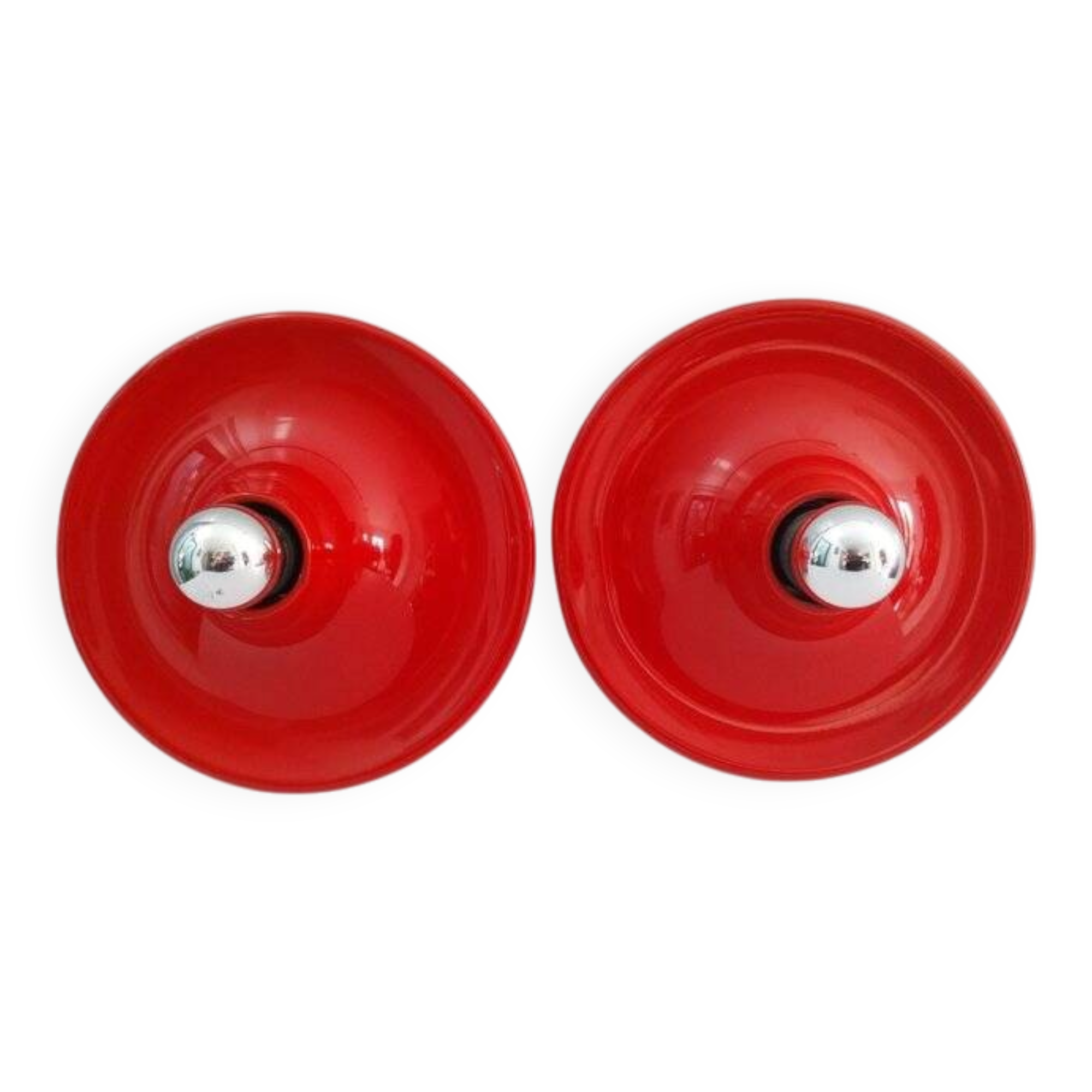 Set of two Italian design wall lights by Targetti from the 1970s.
