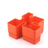 Vastill orange plastic planter by Michael McCann