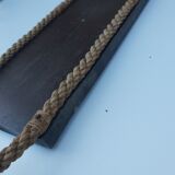 Vintage wooden and rope tray