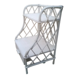 White rattan shelf