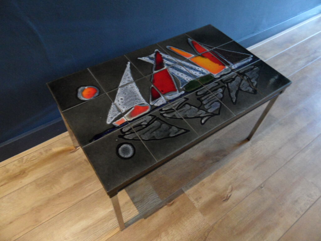 Mid century coffee table with tiles 1960's