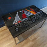Mid century coffee table with tiles 1960's
