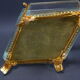 Boite à bijoux 1900 en verre biseauté et laiton