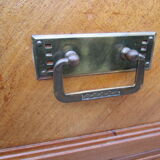 Low art-deco wood and marble chest of drawers