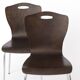 1 of 2 Vintage Plywood Dining Chairs, 1980s German Design, Metal Legs