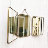 Vintage 50's triptych barber mirror