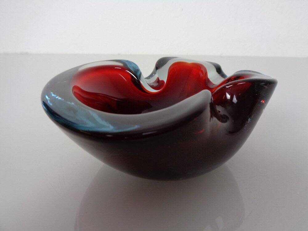 Sommerso Murano Glass Ashtray, Italy, 1960s
