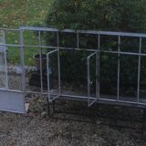 Old glass roof with door and window