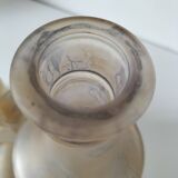 Frosted glass carafe and 6 stemmed glasses set