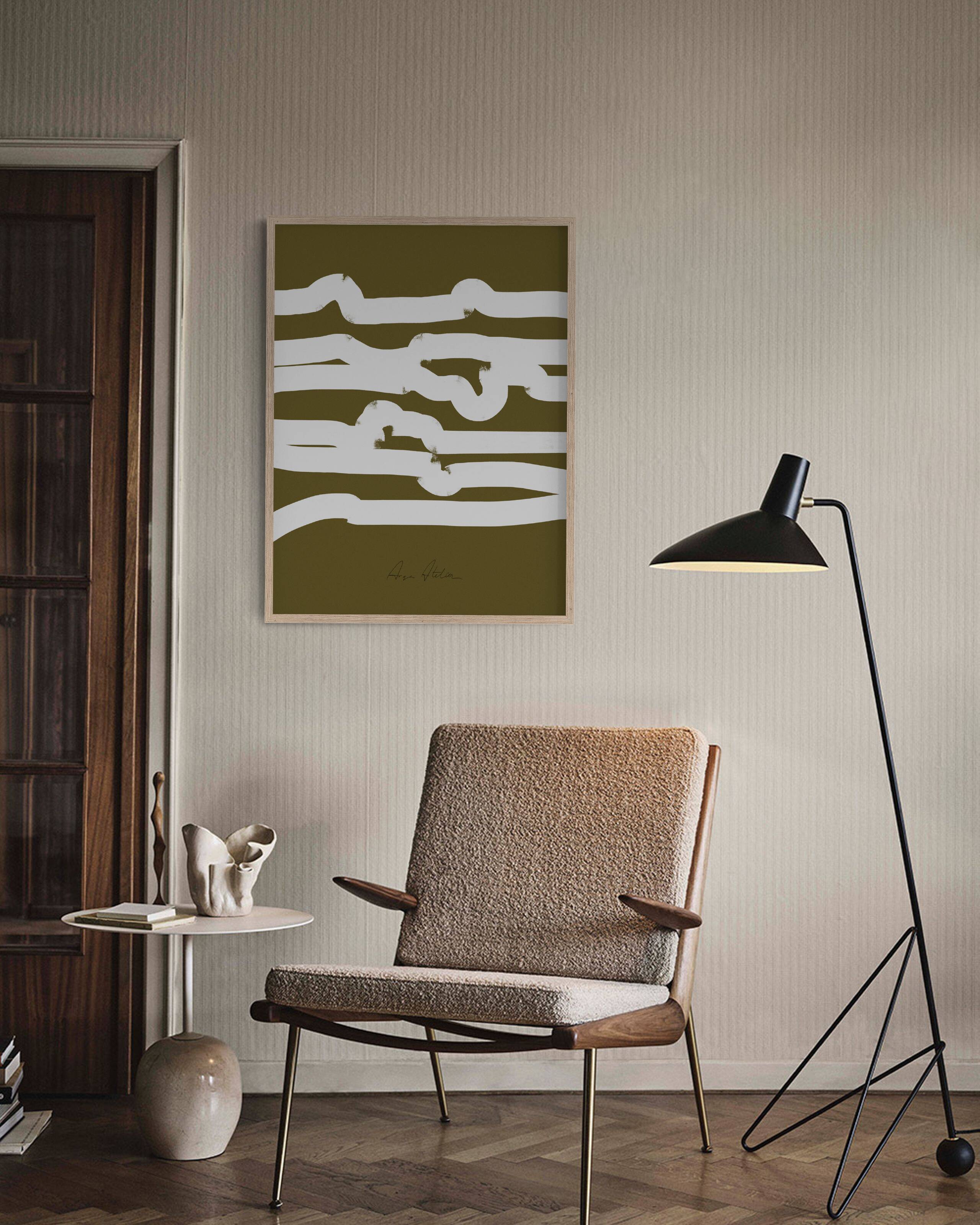 Impression giclée abstraite kaki, 50x70cm