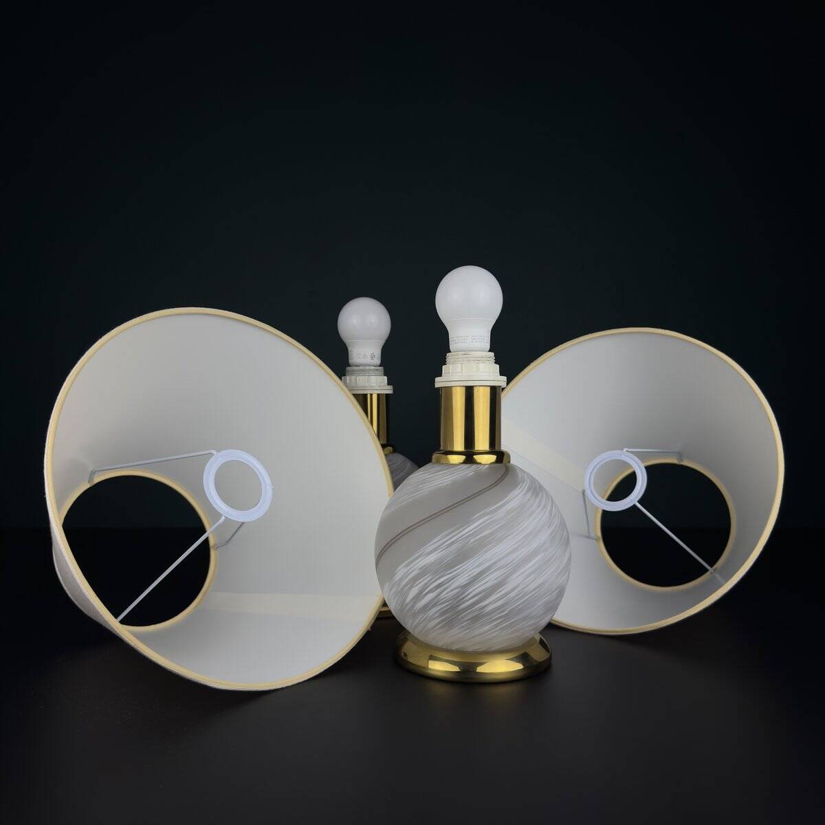 Lampes de table Vintage en verre de Murano, Italie, années 1970, lot de 2