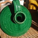 Green enamelled sandstone jug
