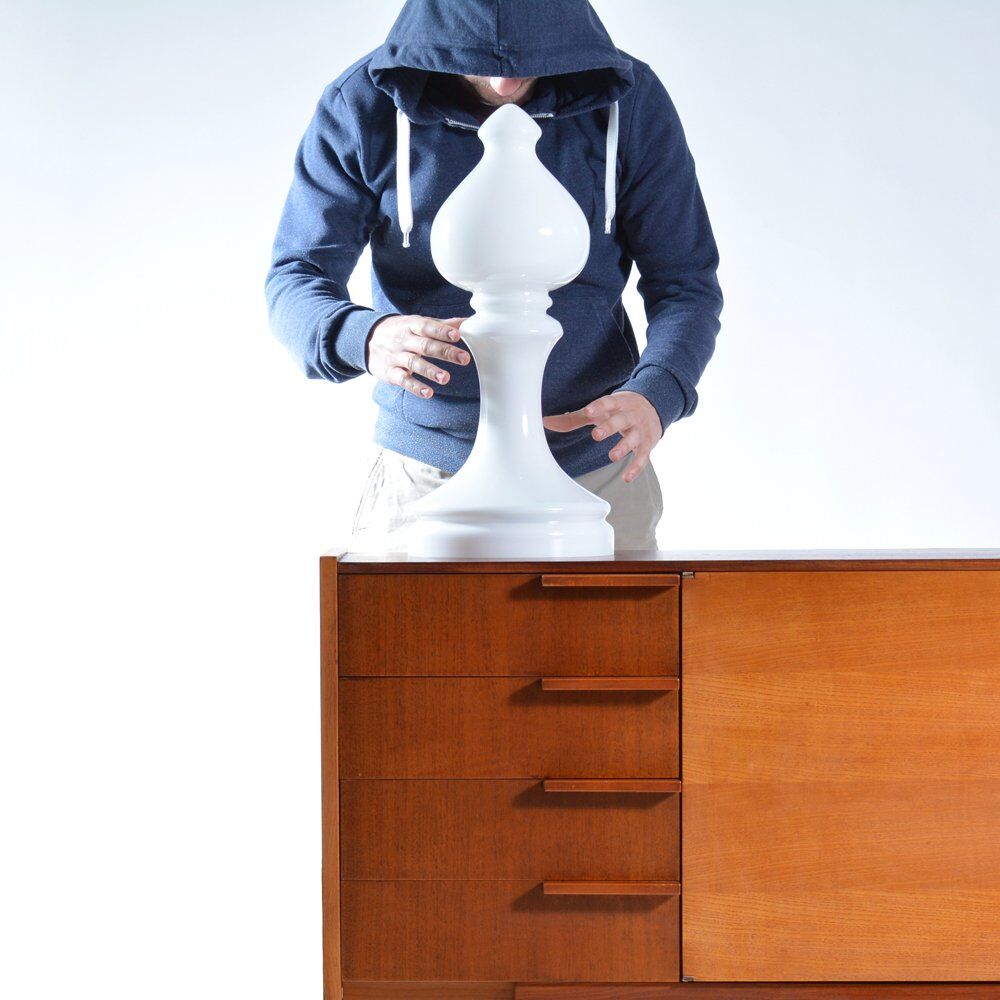 White Opaline Glass Bishop Table Lamp By Ivan Jakes For Sklarny Rapotin 1960s