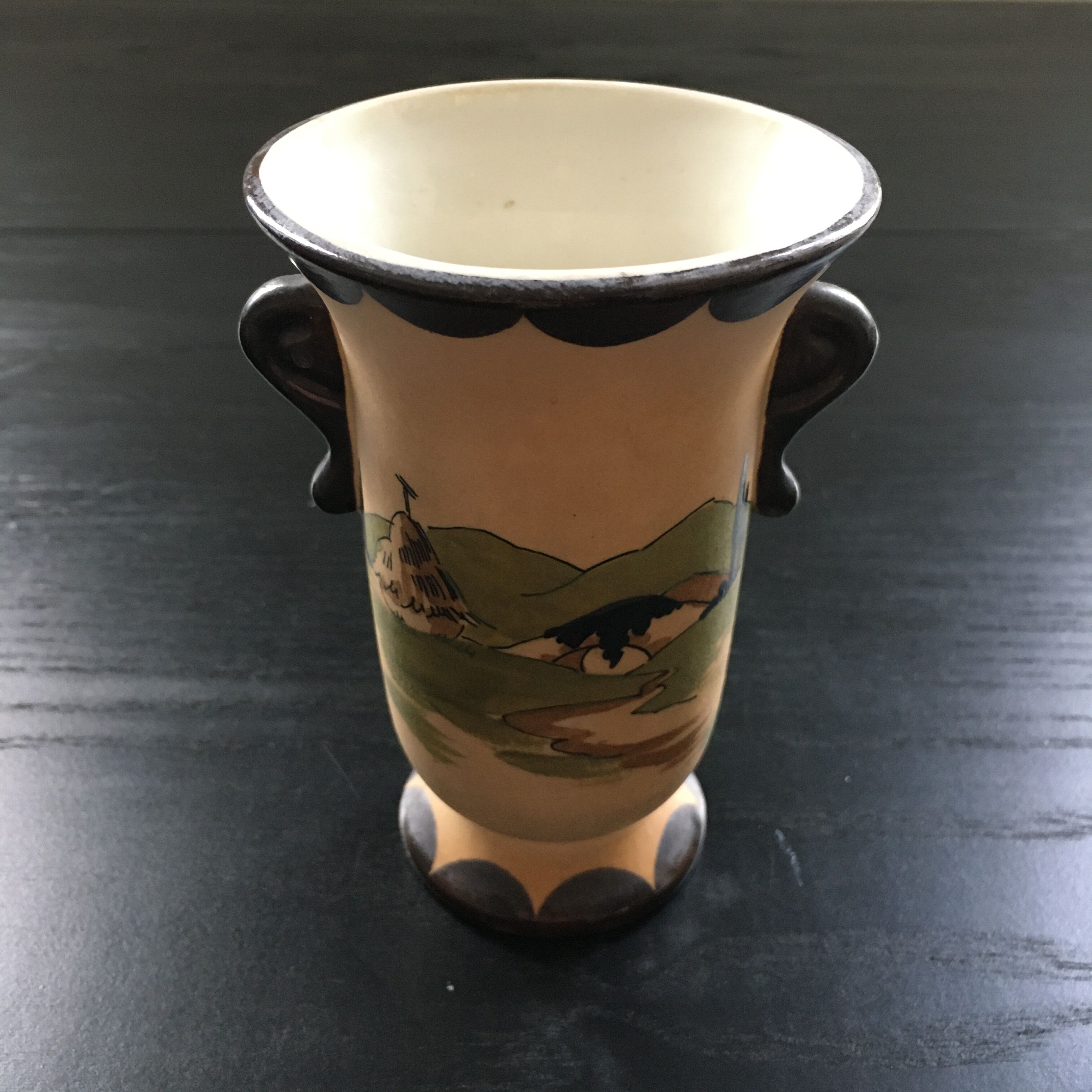 Basque art stoneware vase