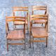 A set of 4 vintage folding wooden chairs, 1970s.