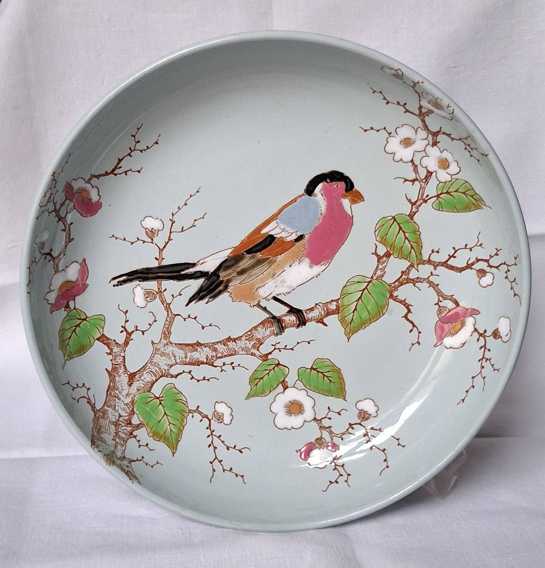 Longwy enamel cup Robin Redbreast