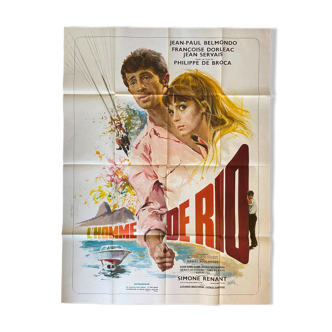 Affiche cinéma "L'Homme de Rio" Jean-Paul Belmondo 120x160cm 1970