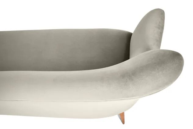 3-seater velvet sofa, original, over 60 years old, grey.