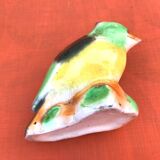 Polychrome ceramic parrot shape