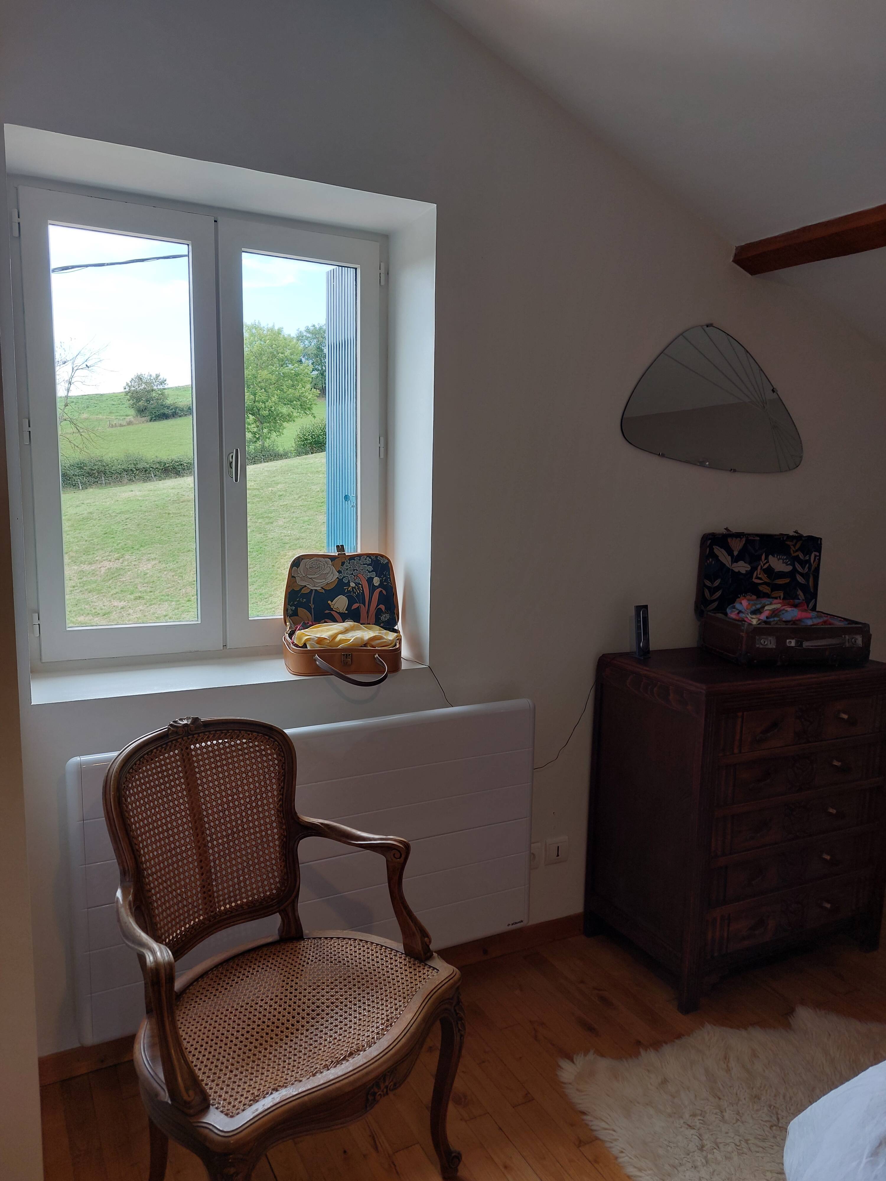 Louis XV style caned armchair