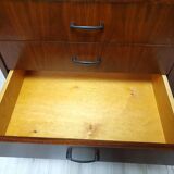 Renovated Violetta walnut chest of drawers, 1970s of the People's Republic of Poland