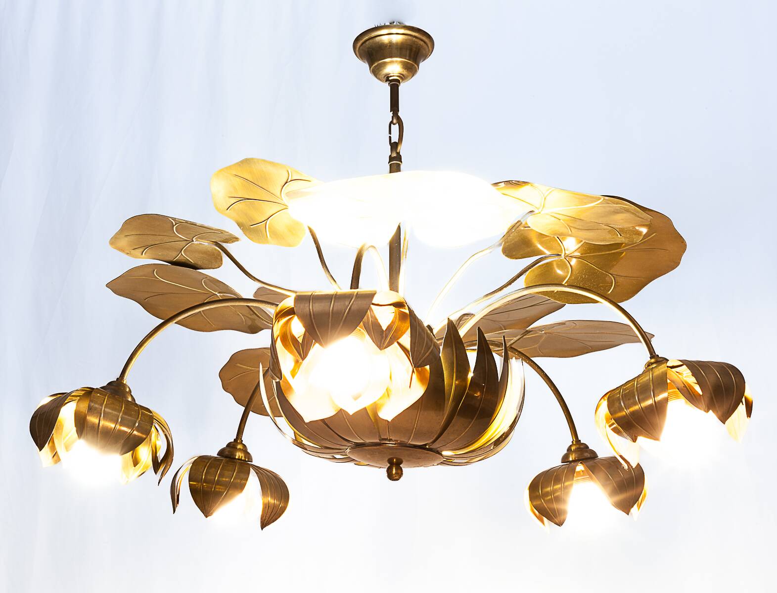 Lustre nénuphar 10 feux Maison Jansen