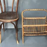 Porte revues années 60 rotin vintage