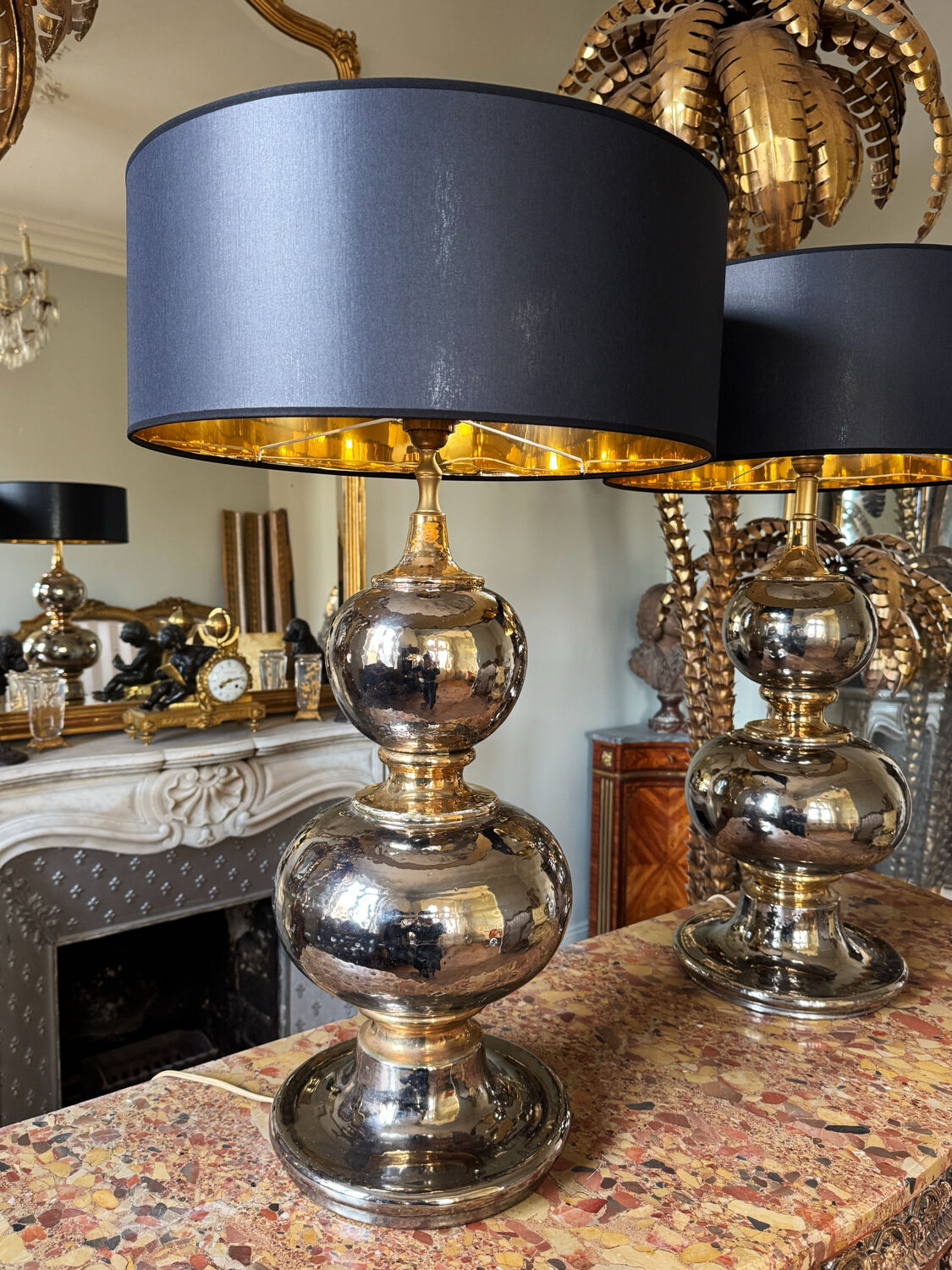 Pair of ceramic lamps from the 1970s - 20th century