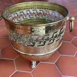 Round copper planter