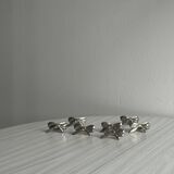 6 silver metal napkin rings